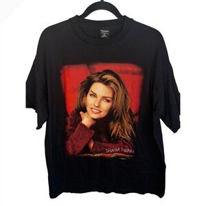 Vintage 1998 Shania Twain T-Shirt PolyGram XL Black Country‎ Music Concert Tee